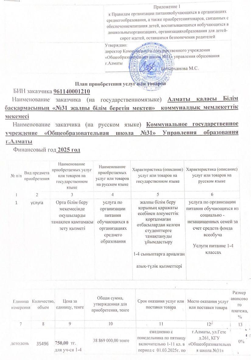 Жоспар/План